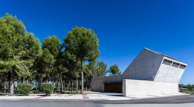 The emblematic Tanatorium for greeting the dead caressed by a mystical light